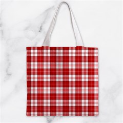 Menzies Tartan Zipper Grocery Tote Bag from ArtsNow.com Front