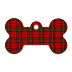 Clan Steward Tartan Dog Tag Bone (One Side)