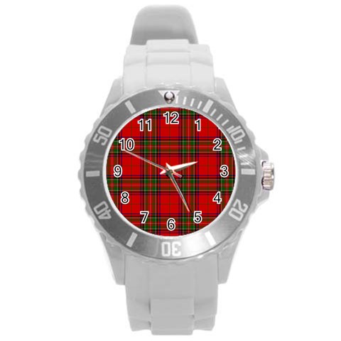 Clan Steward Tartan Round Plastic Sport Watch (L) from ArtsNow.com Front