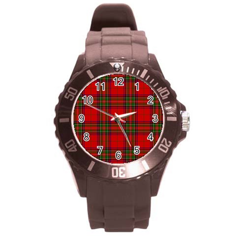 Clan Steward Tartan Round Plastic Sport Watch (L) from ArtsNow.com Front