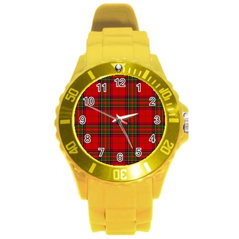 Clan Steward Tartan Round Plastic Sport Watch (L) from ArtsNow.com Front