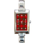 Clan Steward Tartan Rectangle Italian Charm Watch