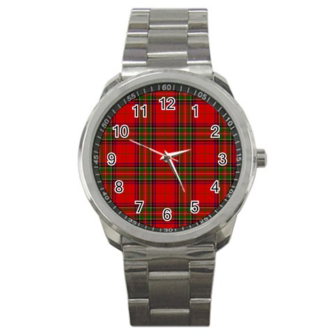 Clan Steward Tartan Sport Metal Watch from ArtsNow.com Front