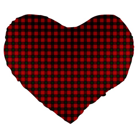 Chisholm Tartan Large 19  Premium Flano Heart Shape Cushion from ArtsNow.com Front