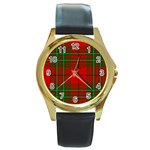 Comyn Tartan Round Gold Metal Watch