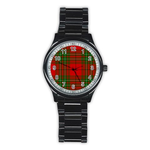 Comyn Tartan Stainless Steel Round Watch from ArtsNow.com Front