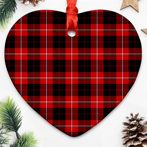 Cunningham Tartan Ornament (Heart) from ArtsNow.com Front