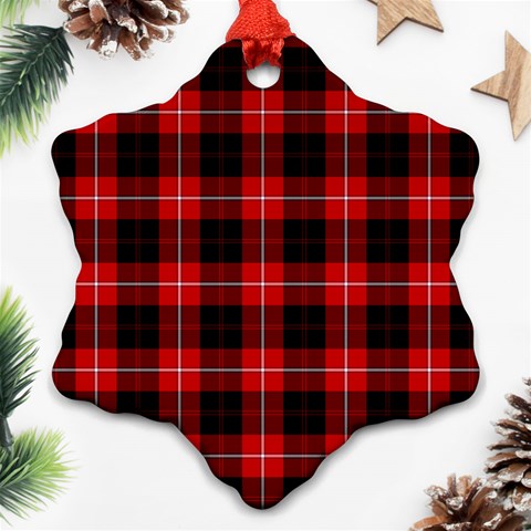 Cunningham Tartan Ornament (Snowflake) from ArtsNow.com Front