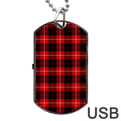 Cunningham Tartan Dog Tag USB Flash (Two Sides) from ArtsNow.com Front