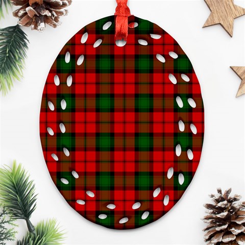 Kerr Tartan Ornament (Bell) Ornament (Oval Filigree) from ArtsNow.com Front