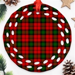 Kerr Tartan Round Filigree Ornament (Two Sides) from ArtsNow.com Front