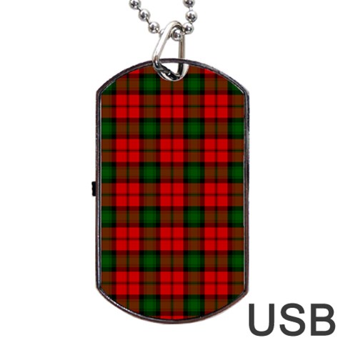 Kerr Tartan Dog Tag USB Flash (One Side) from ArtsNow.com Front