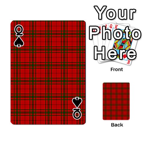 Queen MacNab Tartan Playing Cards 54 Designs from ArtsNow.com Front - SpadeQ