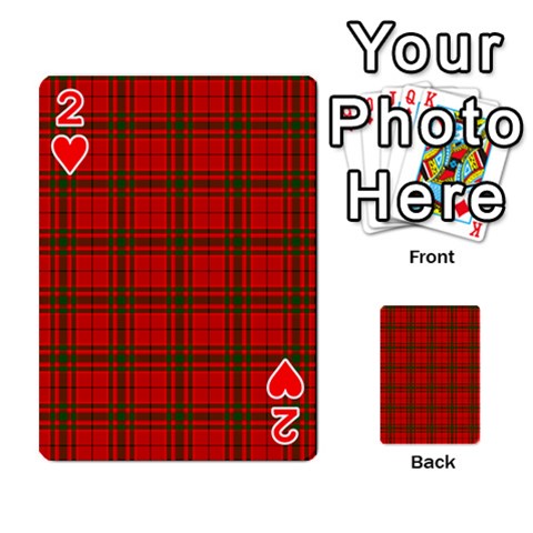 MacNab Tartan Playing Cards 54 Designs from ArtsNow.com Front - Heart2