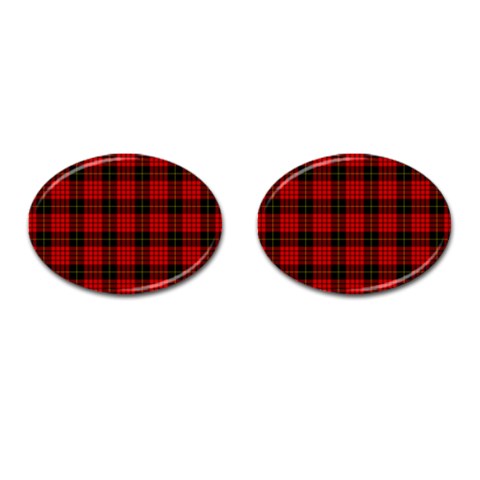 MacQueen Tartan Cufflinks (Oval) from ArtsNow.com Front(Pair)