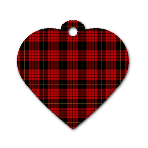 MacQueen Tartan Dog Tag Heart (One Side) from ArtsNow.com Front