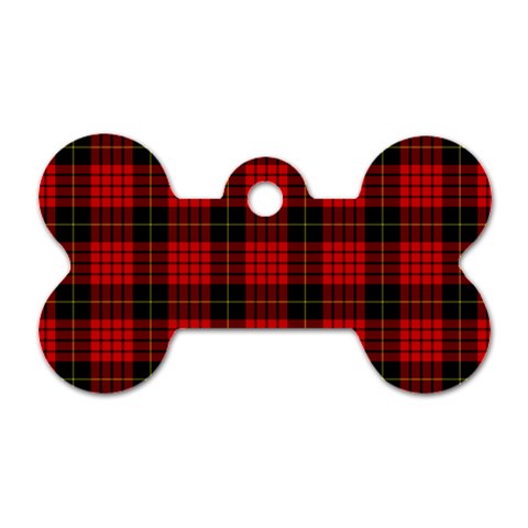 MacQueen Tartan Dog Tag Bone (Two Sides) from ArtsNow.com Front