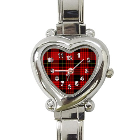 MacQueen Tartan Heart Italian Charm Watch from ArtsNow.com Front