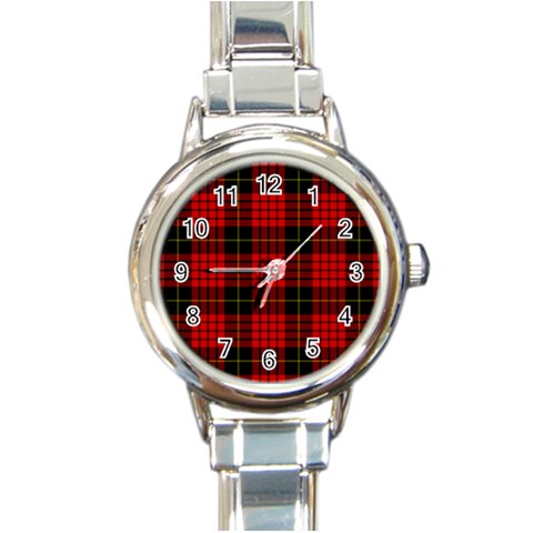 MacQueen Tartan Round Italian Charm Watch from ArtsNow.com Front