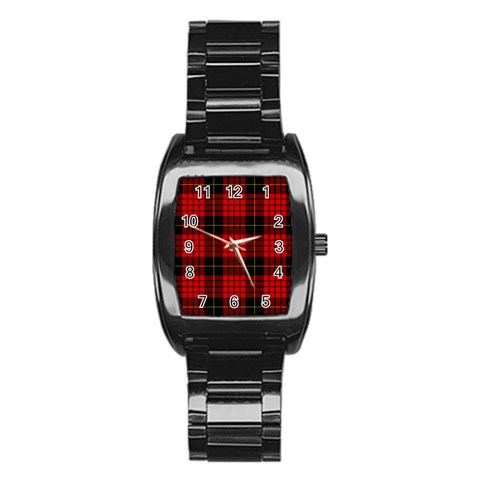 MacQueen Tartan Stainless Steel Barrel Watch from ArtsNow.com Front