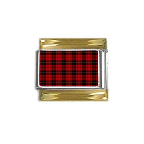 MacQueen Tartan Gold Trim Italian Charm (9mm) from ArtsNow.com Front