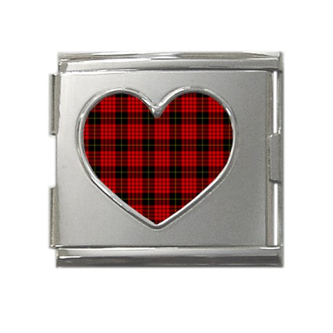 MacQueen Tartan Mega Link Heart Italian Charm (18mm) from ArtsNow.com Front