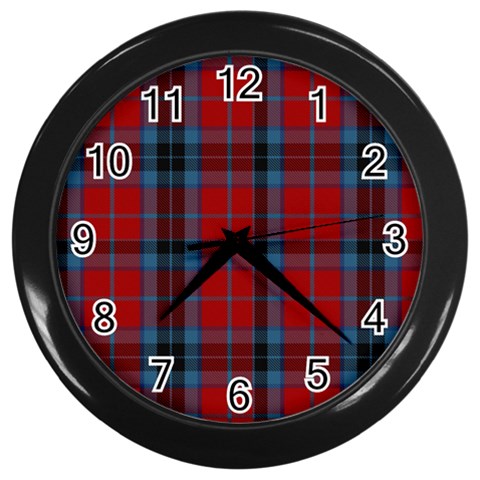 MacTavish Tartan Wall Clock (Black) from ArtsNow.com Front