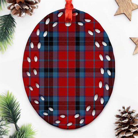 MacTavish Tartan Ornament (Bell) Ornament (Oval Filigree) from ArtsNow.com Front