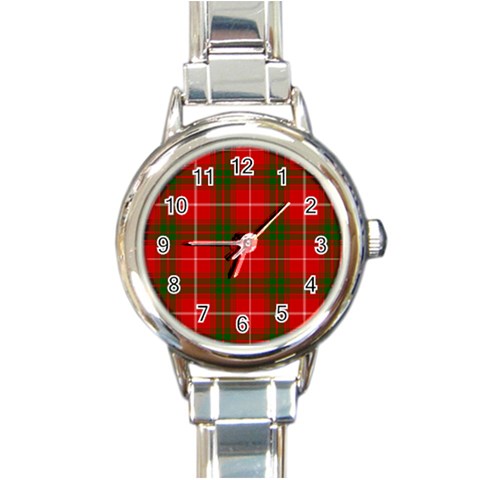 Prince of Rothesay Tartan Round Italian Charm Watch from ArtsNow.com Front