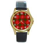 Prince of Rothesay Tartan Round Gold Metal Watch