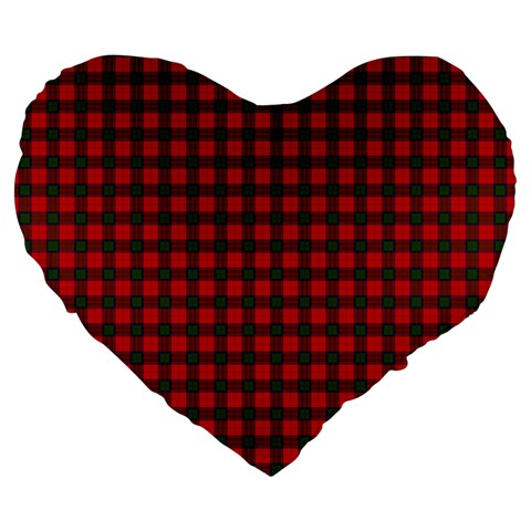 Robertson Tartan Large 19  Premium Heart Shape Cushion from ArtsNow.com Front