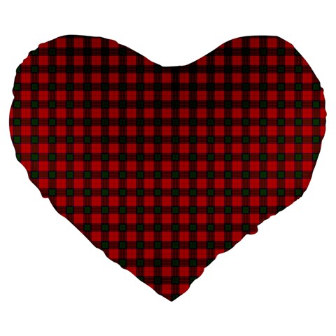 Robertson Tartan Large 19  Premium Flano Heart Shape Cushion from ArtsNow.com Front