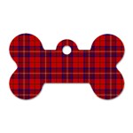 Rose Tartan Dog Tag Bone (One Side)