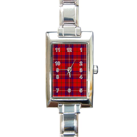 Rose Tartan Rectangle Italian Charm Watch from ArtsNow.com Front