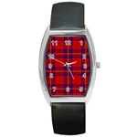 Rose Tartan Barrel Style Metal Watch