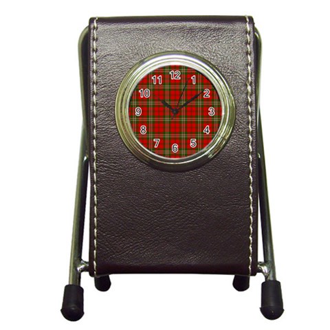 Scott Tartan Pen Holder Desk Clock from ArtsNow.com Front