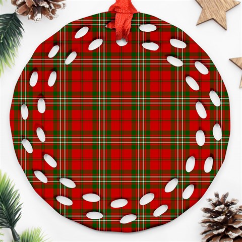 Scott Tartan Ornament (Round Filigree) from ArtsNow.com Front