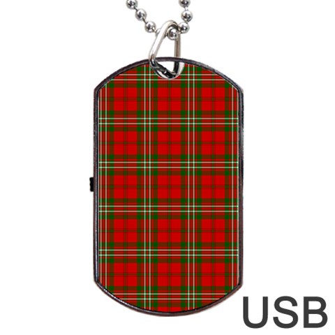 Scott Tartan Dog Tag USB Flash (One Side) from ArtsNow.com Front