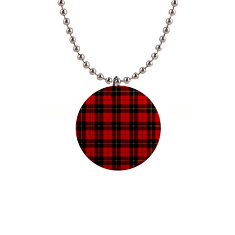 Wallace Tartan 1  Button Necklace from ArtsNow.com Front