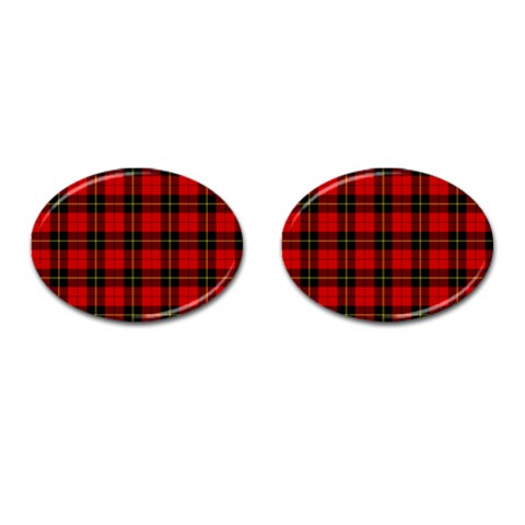 Wallace Tartan Cufflinks (Oval) from ArtsNow.com Front(Pair)