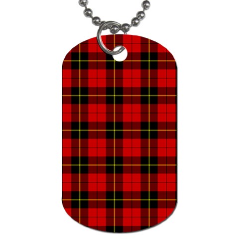 Wallace Tartan Dog Tag (One Side) from ArtsNow.com Front