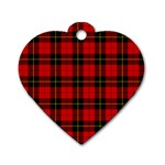 Wallace Tartan Dog Tag Heart (One Side)