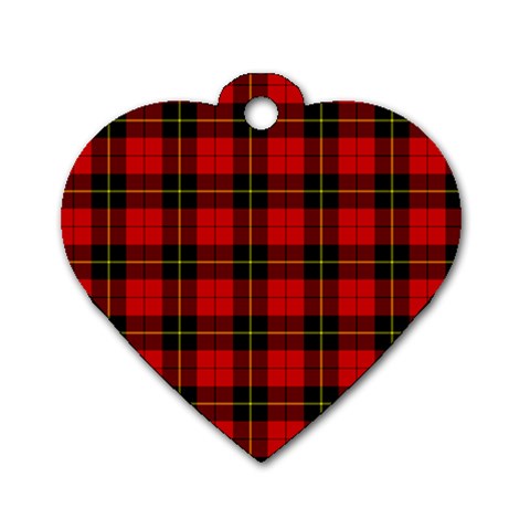 Wallace Tartan Dog Tag Heart (Two Sides) from ArtsNow.com Front