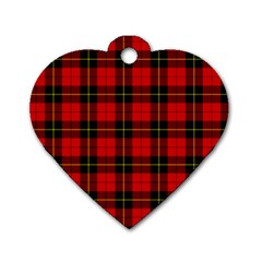 Wallace Tartan Dog Tag Heart (Two Sides) from ArtsNow.com Front