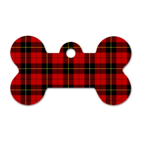 Wallace Tartan Dog Tag Bone (One Side) from ArtsNow.com Front