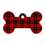 Wallace Tartan Dog Tag Bone (One Side)