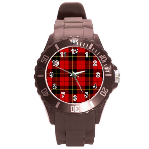 Wallace Tartan Round Plastic Sport Watch (L) from ArtsNow.com Front