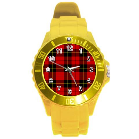 Wallace Tartan Round Plastic Sport Watch (L) from ArtsNow.com Front