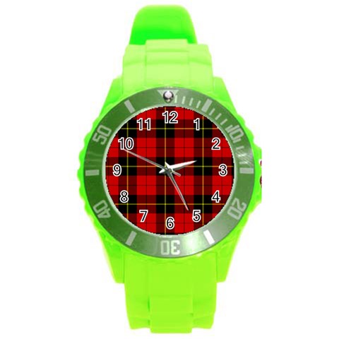 Wallace Tartan Round Plastic Sport Watch (L) from ArtsNow.com Front