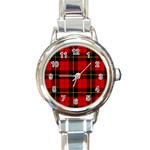 Wallace Tartan Round Italian Charm Watch